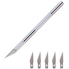 Precision Knife with safety cap and 5 blades.