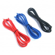 Battery Silver Silicone Wire Set (BK/BU/RD) 18AWG